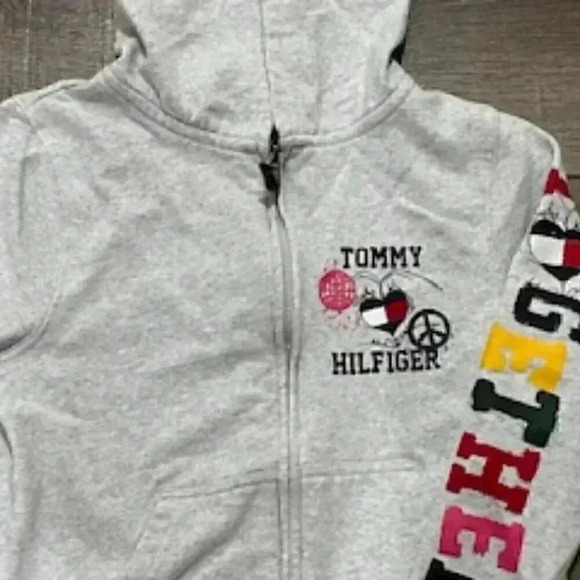 Tommy Hilfiger Full Zip Up Hoodie Sweatshirt Boys Sz Medium 8/10 - Picture 2 of 12